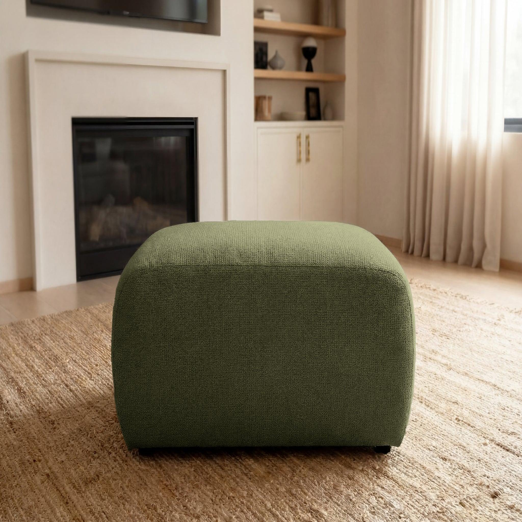 Voir la diapositive 3 : CASANOVA PARIS Sacha - pouf en tissu chiné 105x57x40