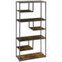 Voir la diapositive 1 : HOMCOM Bibliothèque étagère de rangement à 7 niveaux style industriel acier bois vieilli
