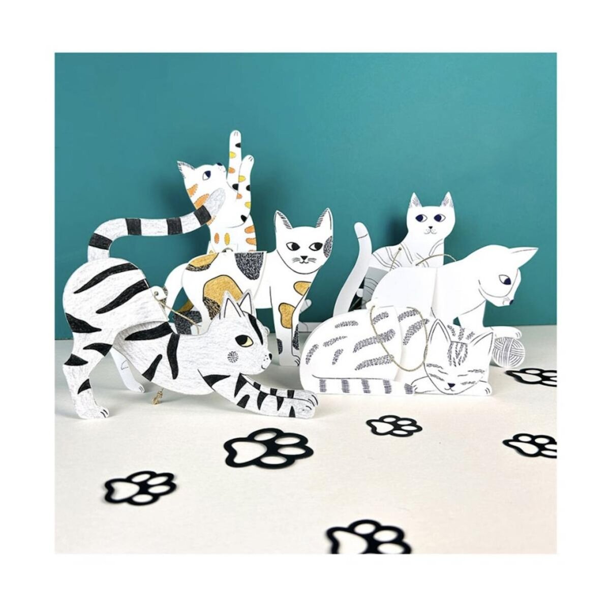 PIROUETTE CACAHOUETE Kit creatif Chats a colorier