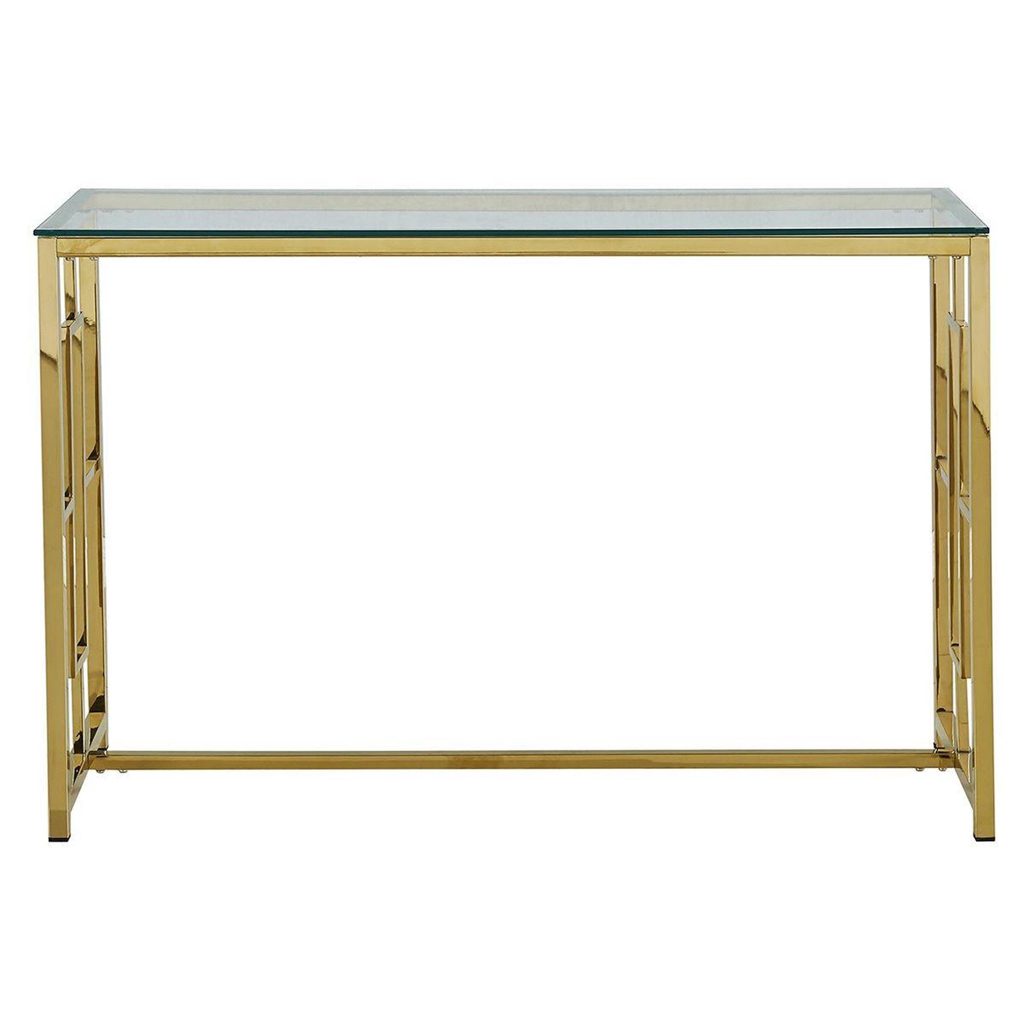 Voir la diapositive 2 : Paris Prix Console design verre fumé  pola  120cm or