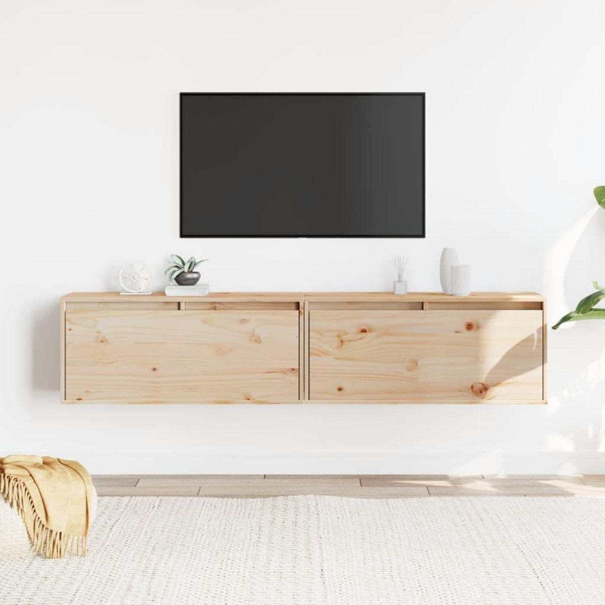 VIDAXL Armoires murales 2 pcs 80x30x35 cm Bois de pin massif