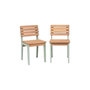 Voir la diapositive 3 : SWEEEK Table de jardin enfant bois d'acacia + 4 assises vert de gris - Caroline