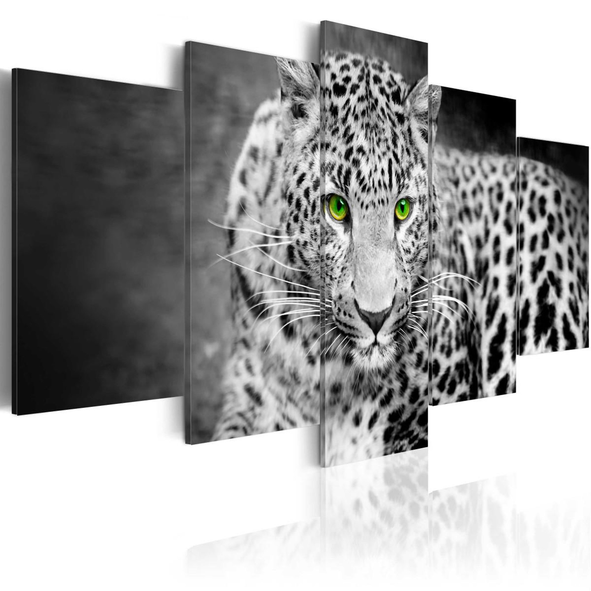 Paris Prix Tableau imprimé  leopard black&white. Coloris disponibles : Multicolore