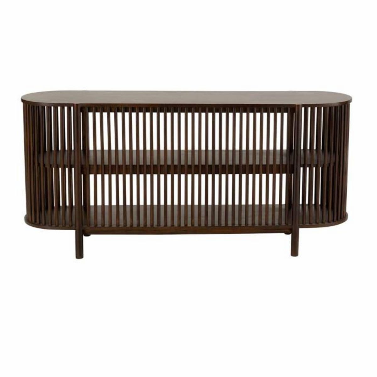 Paris Prix Console 2 Niveaux en Bois  Gavya  160cm Brun Foncé