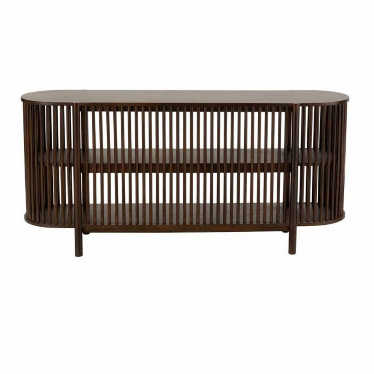 Paris Prix Console 2 Niveaux en Bois  Gavya  160cm Brun Foncé