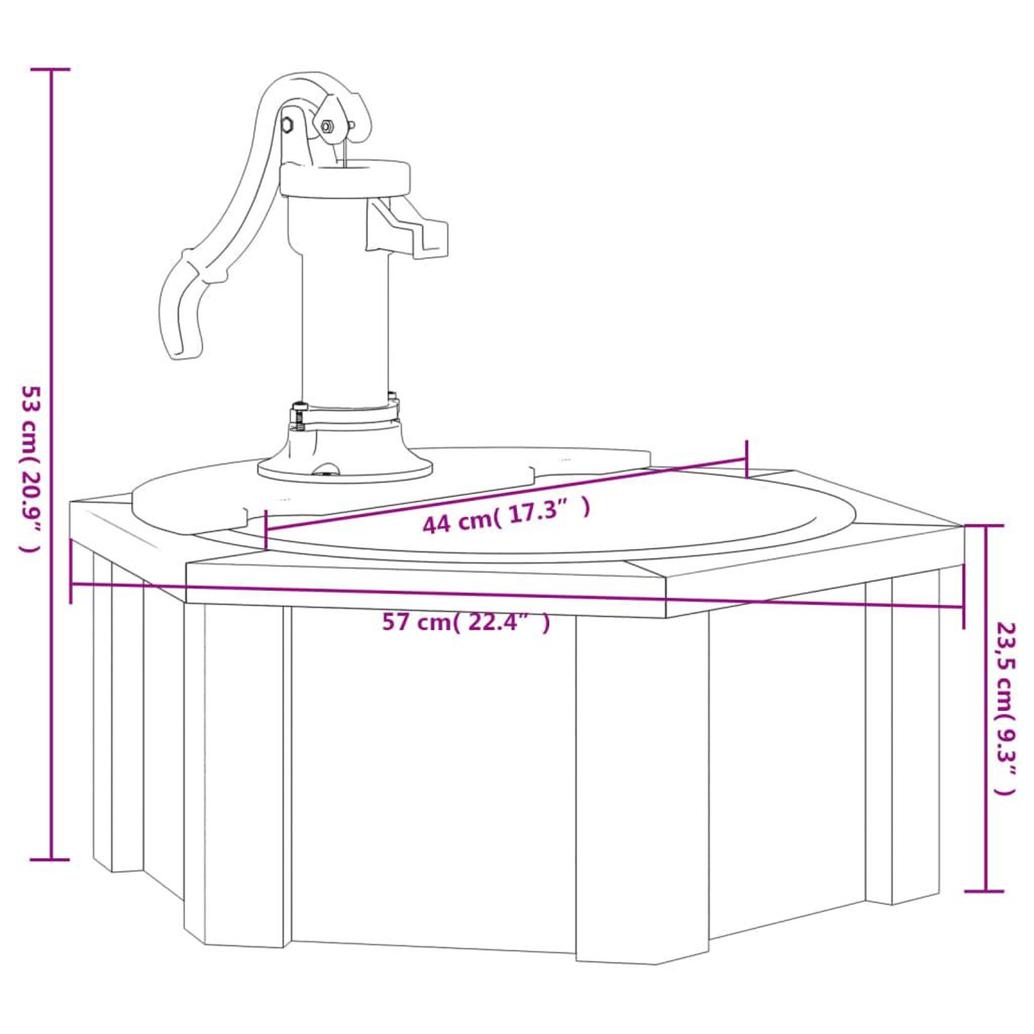Voir la diapositive 6 : VIDAXL Fontaine a eau avec pompe 57x57x53 cm Bois de sapin massif