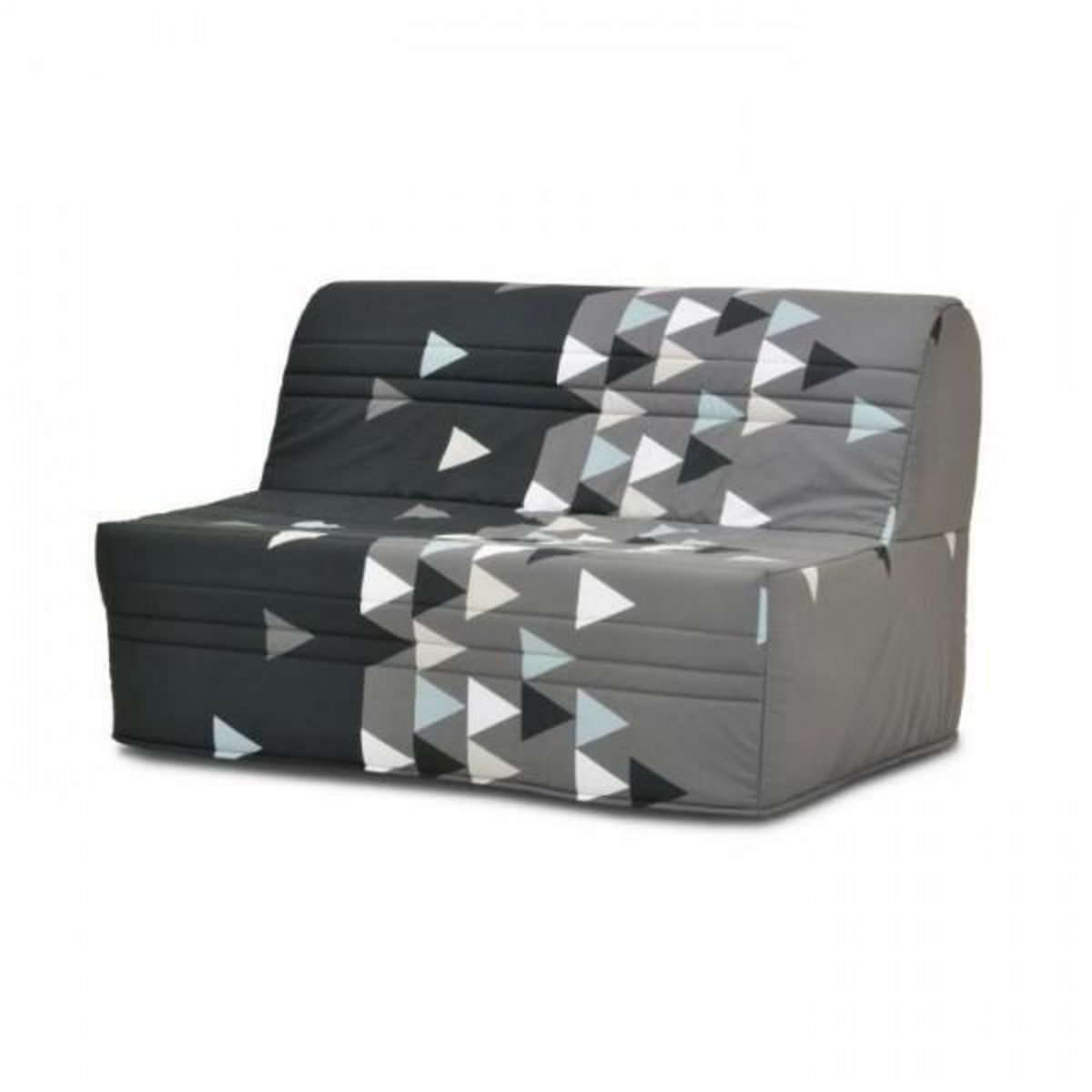 MARKET24 Banquette-lit BZ - Joe - Tissu Gris et noir - 2 places - L143 x P97 x H89cm - Matelas 9cm