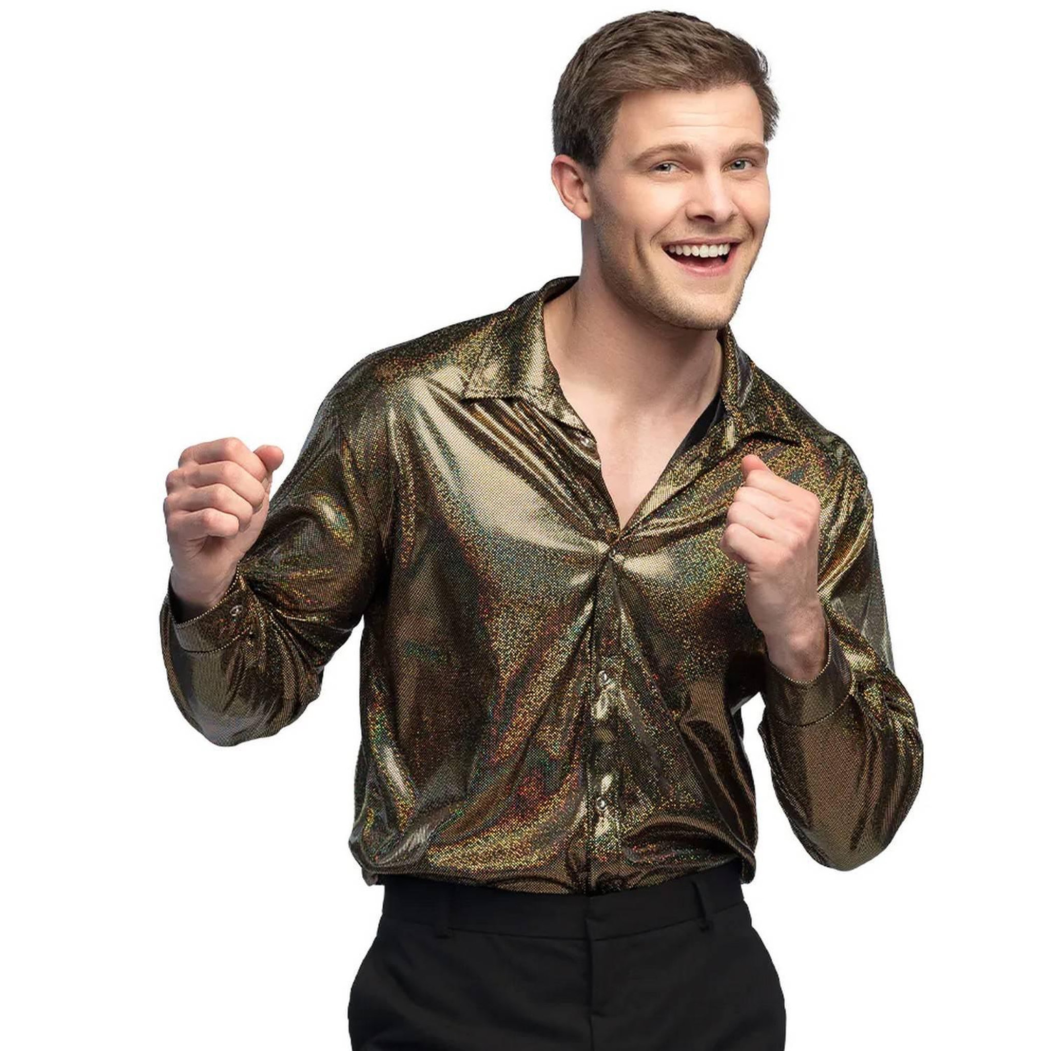 Voir la diapositive 1 : Boland Chemise Disco Shiny - Doré - M