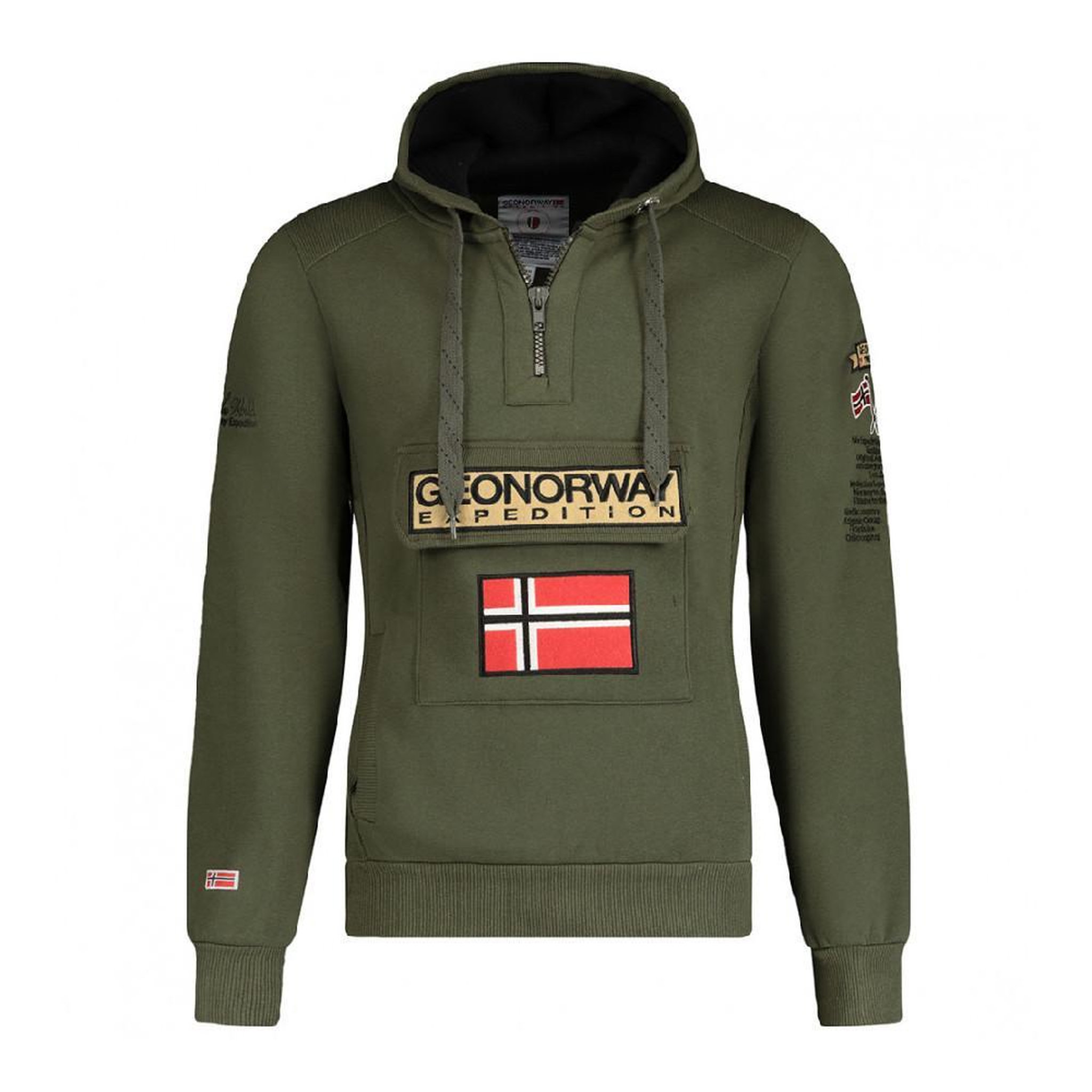 GEOGRAPHICAL NORWAY Sweat à capuche kaki homme geographical norway gymclass assor. Coloris disponibles : Vert