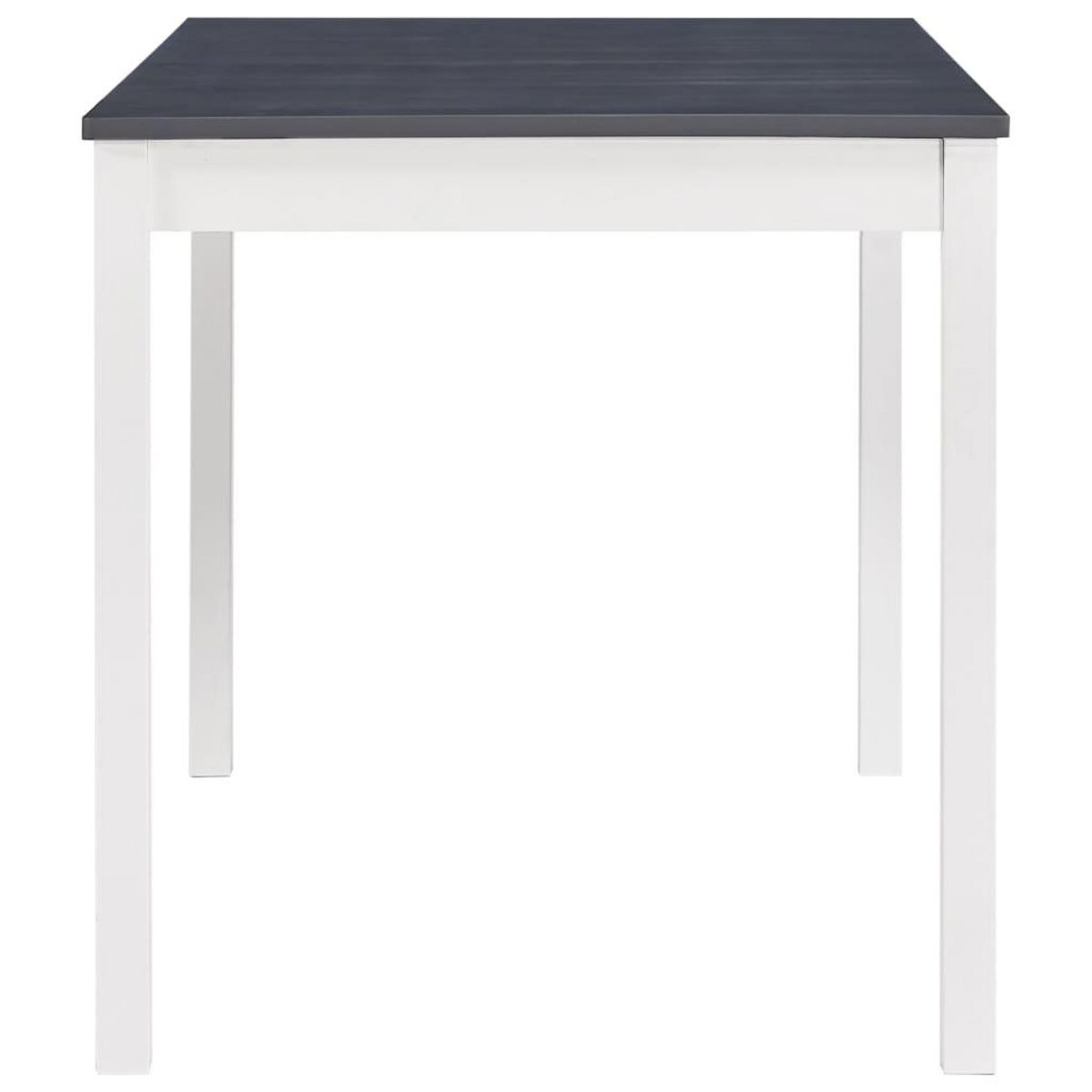 VIDAXL Table a manger Blanc et gris 140x70x73 cm Bois de pin