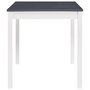 Voir la diapositive 3 : VIDAXL Table a manger Blanc et gris 140x70x73 cm Bois de pin