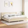 VIDAXL Sommier a lattes de lit avec matelas Creme 200x200 cm Tissu