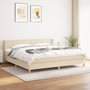 Voir la diapositive 1 : VIDAXL Sommier a lattes de lit avec matelas Creme 200x200 cm Tissu