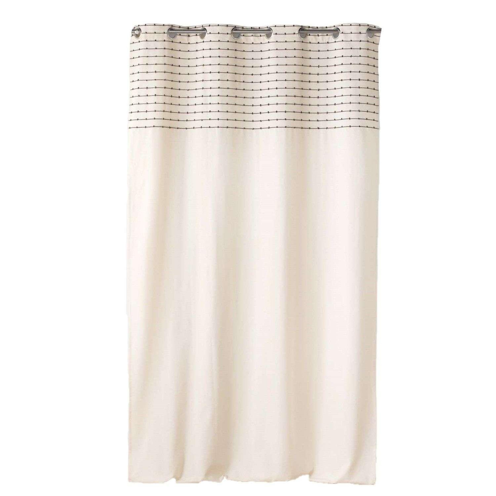 Douceur d'Intérieur Rideau à œillets canna - coton recyclé grs - 140 x 240 cm - ecru