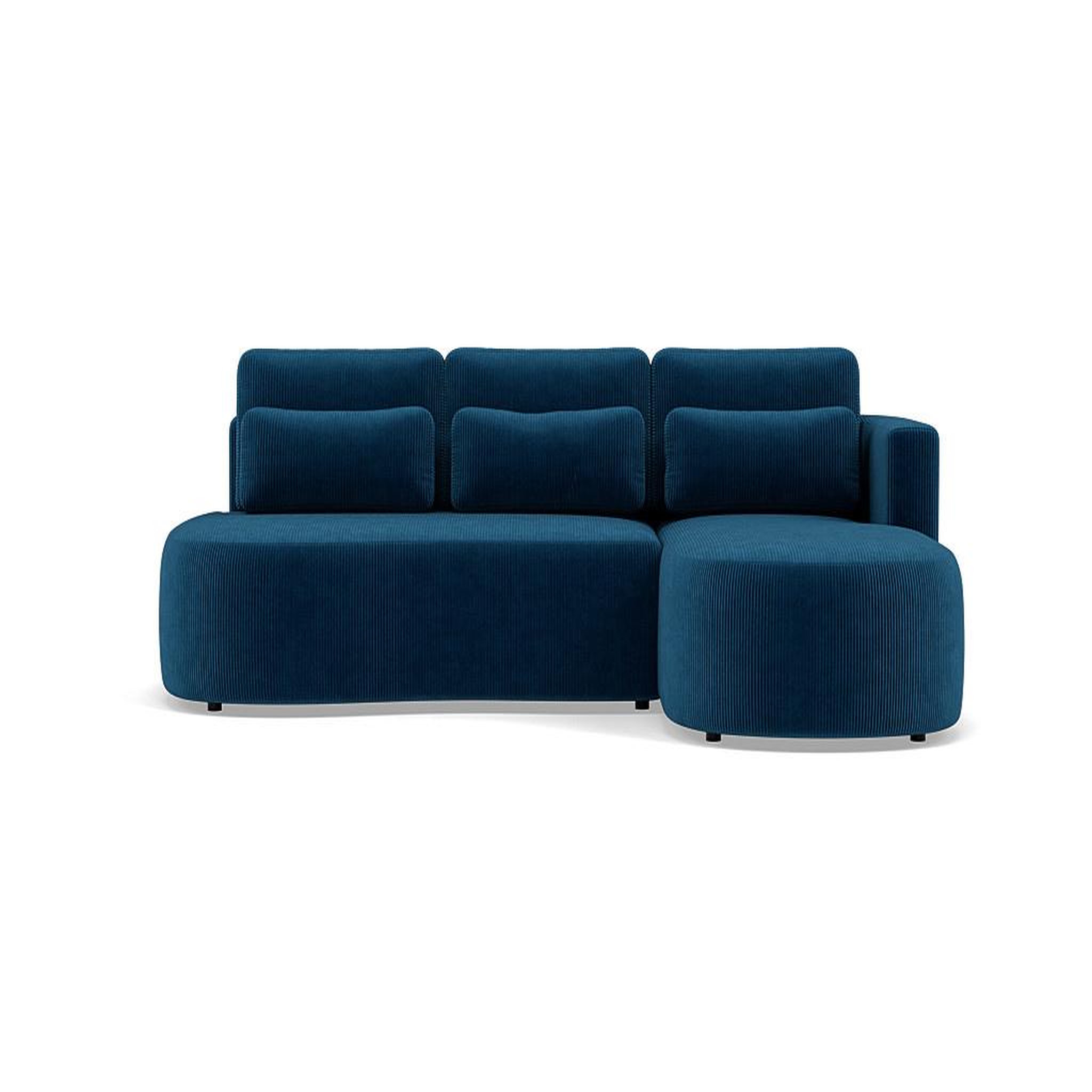 Voir la diapositive 1 : BEST MOBILIER Mahina - canapé d'angle droit 4 places convertible avec coffre en velours côtelé