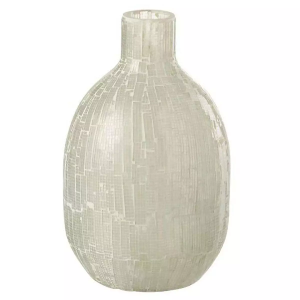 Paris Prix Vase Design en Verre  Mosaïque  27cm Gris Clair