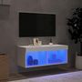 Voir la diapositive 3 : VIDAXL Meuble TV avec lumieres LED blanc 80x30x30 cm