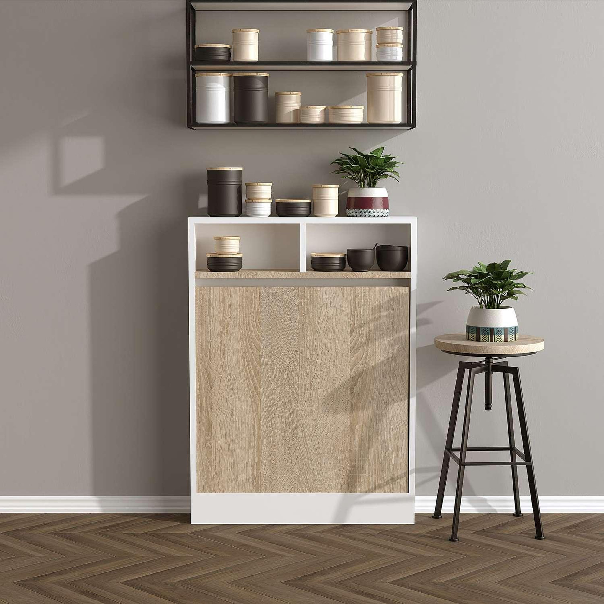 Voir la diapositive 5 : TOILINUX Table pliante aymar en bois - blanc et beige