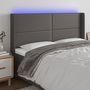 Voir la diapositive 1 : VIDAXL Tete de lit a LED Gris 163x16x118/128 cm Similicuir