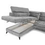 Voir la diapositive 3 : LISA DESIGN Marlo - canapé d'angle gauche 5 places convertible avec coffre et têtières en velours texturé