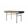 Voir la diapositive 2 : Paris Prix Bureau 2 Tiroirs en Bois  Stripe  130cm Chêne & Noir