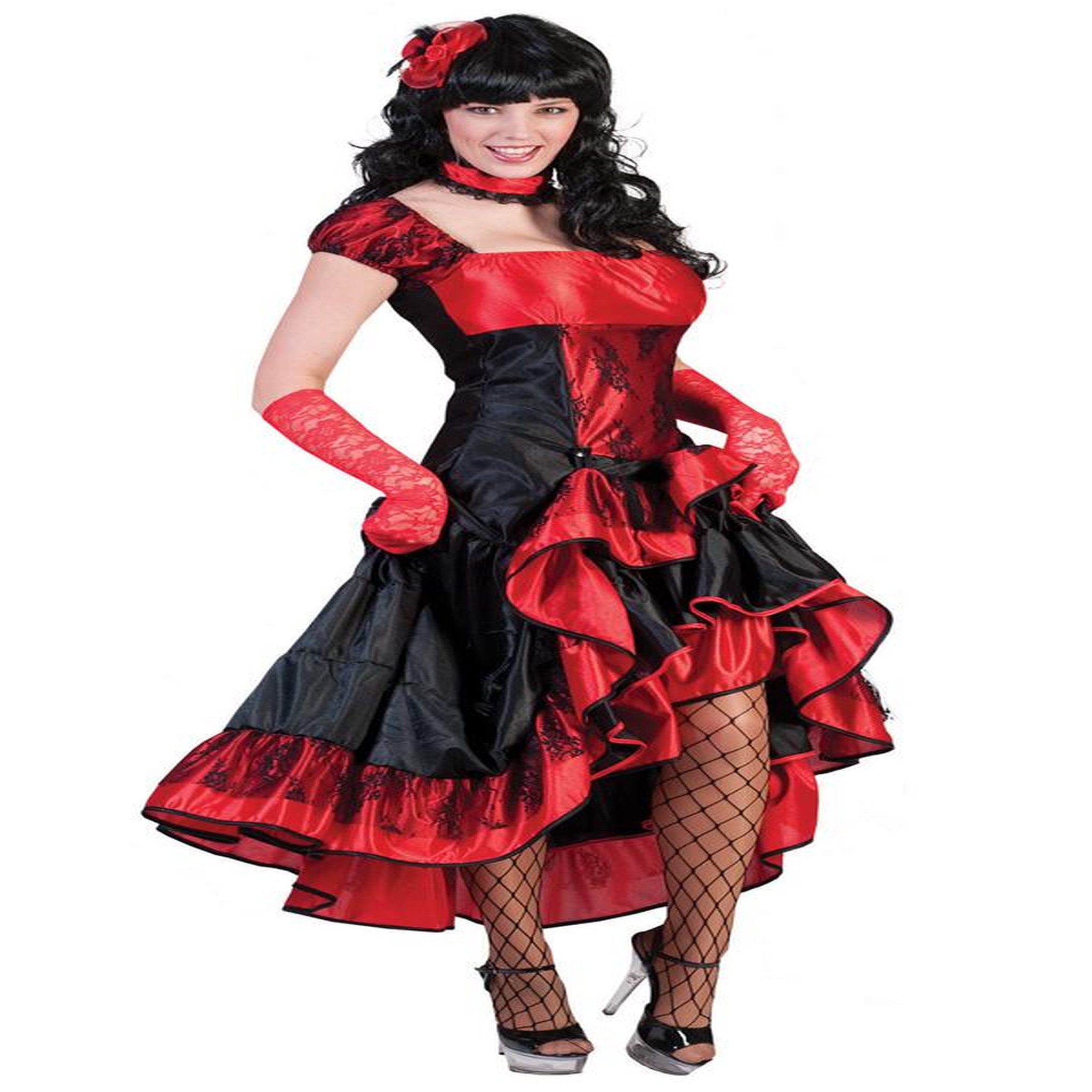 Voir la diapositive 2 : FUNNY FASHION Déguisement Danseuse Saloon - XXL