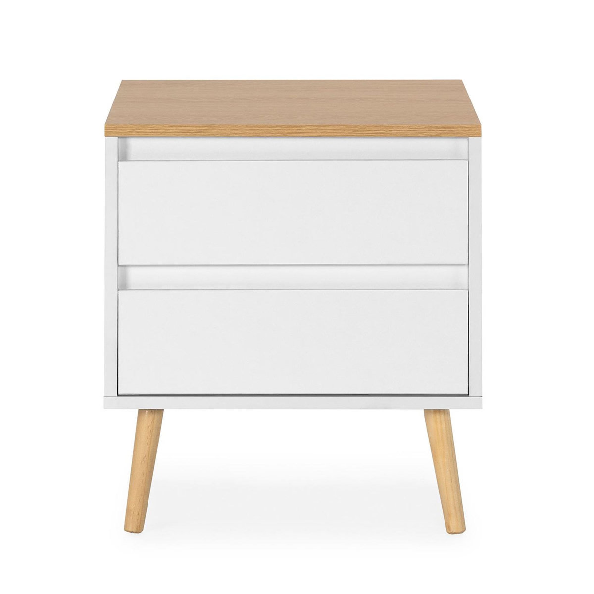 VS VENTA-STOCK Table de chevet Desi 2 tiroirs couleur Blanc