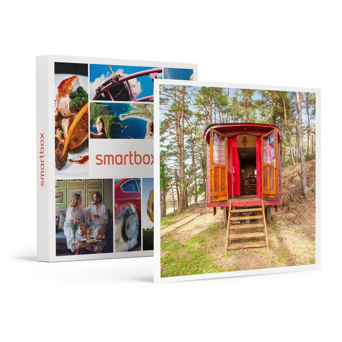 Smartbox Escapade insolite en famille : 2 jours en roulotte avec accès au parc animalier près de Lyon - Coffret Cadeau Séjour