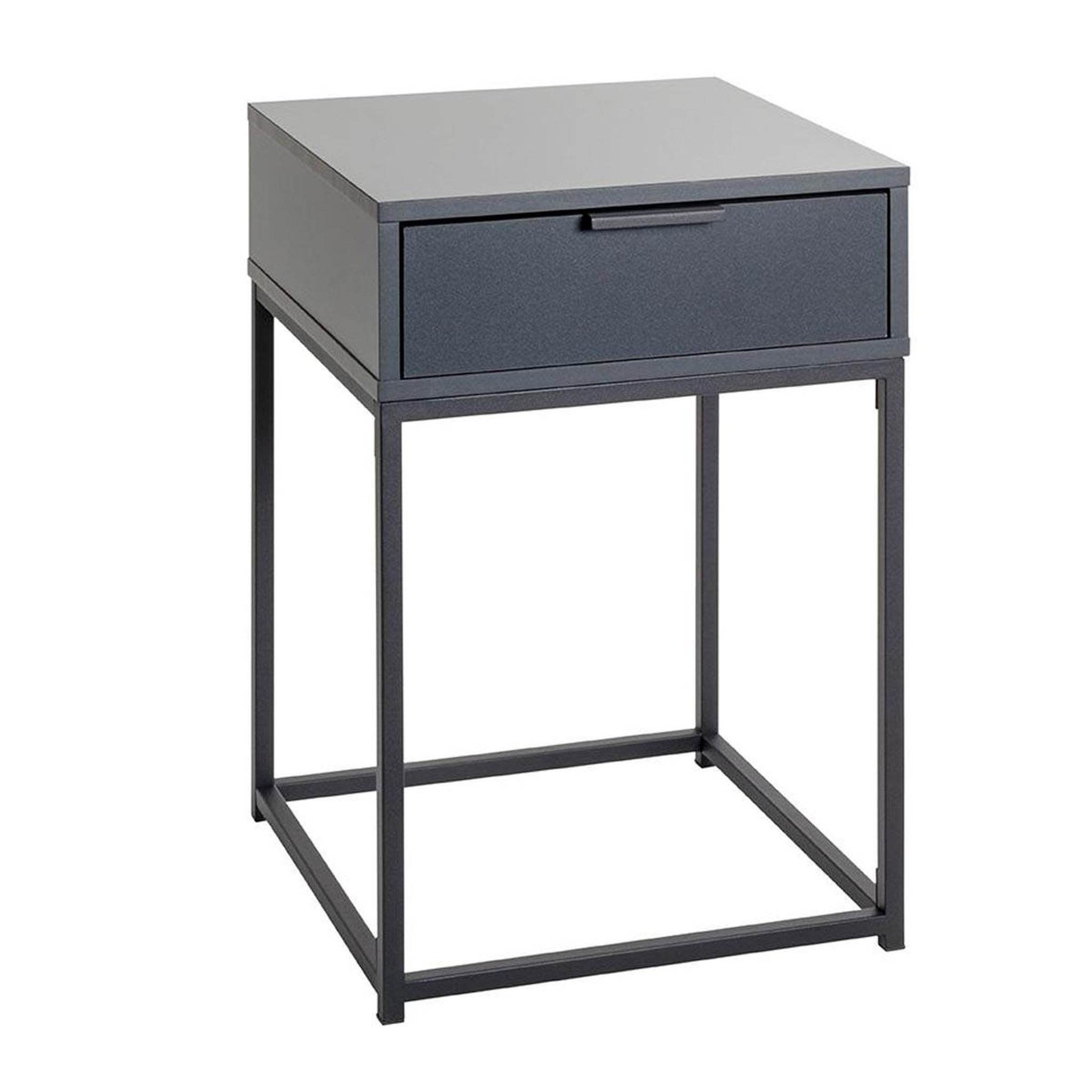 Paris Prix Table de chevet carrée 1 tiroir  maluma  60cm anthracite & noir