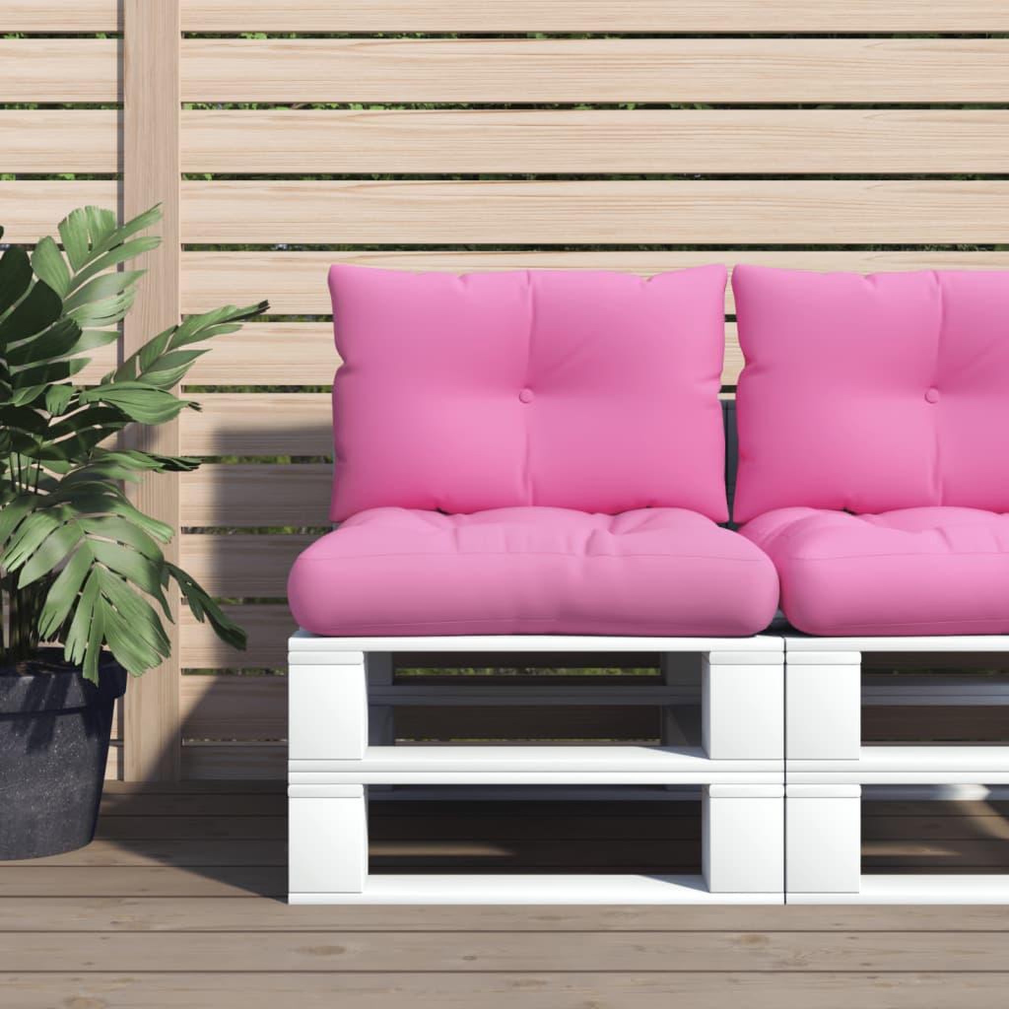 VIDAXL Coussins de palette lot de 2 rose tissu Oxford