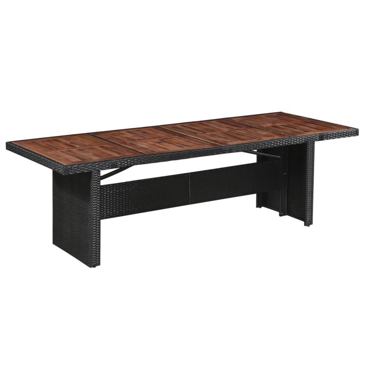 VIDAXL Table de jardin 240x90x74 cm Resine tressee et bois d'acacia