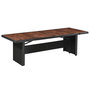 Voir la diapositive 1 : VIDAXL Table de jardin 240x90x74 cm Resine tressee et bois d'acacia
