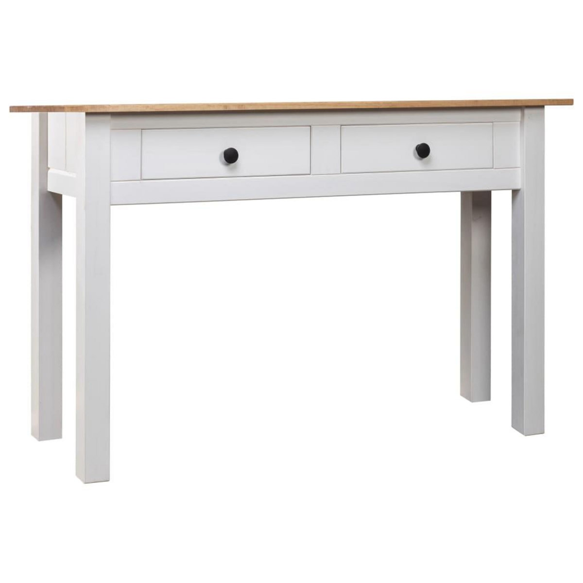 VIDAXL Table console Blanc 110x40x72 cm Pin solide Gamme Panama