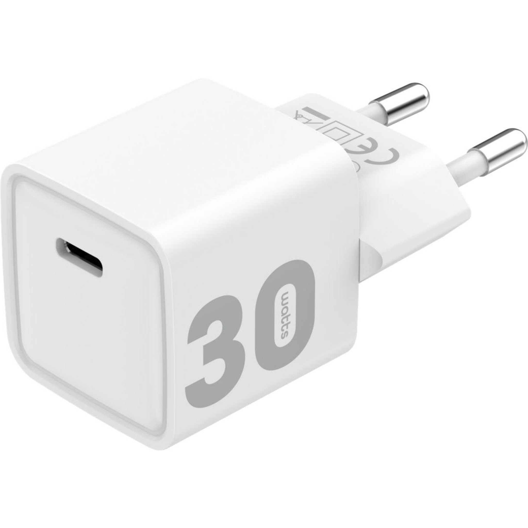 ESSENTIEL B Chargeur 30w charge rapide + gan usb-c blanc