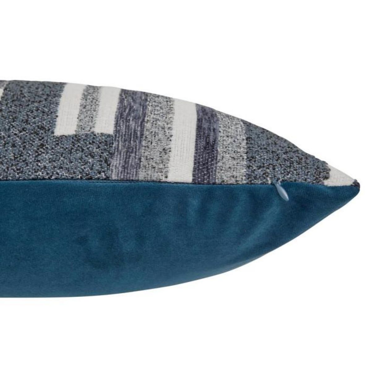 ATMOSPHERA Coussin Déco en Jacquard Chenillé  Calix  30x50cm Bleu Encre