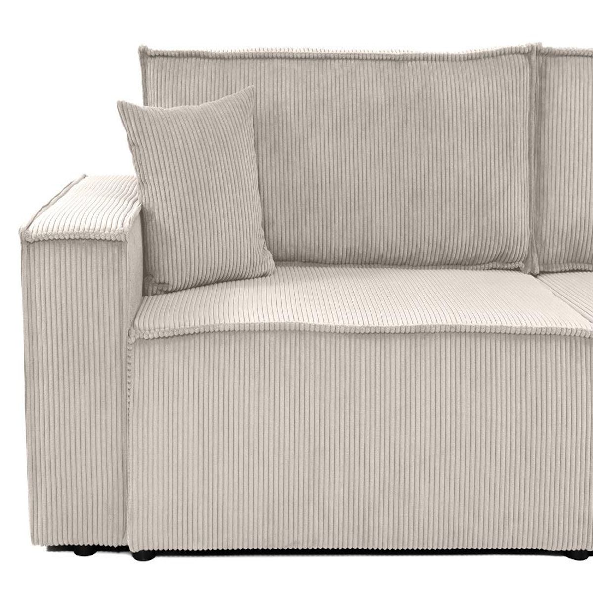 BEST MOBILIER Cezanne - canapé droit 3 places convertible avec coffre en velours côtelé