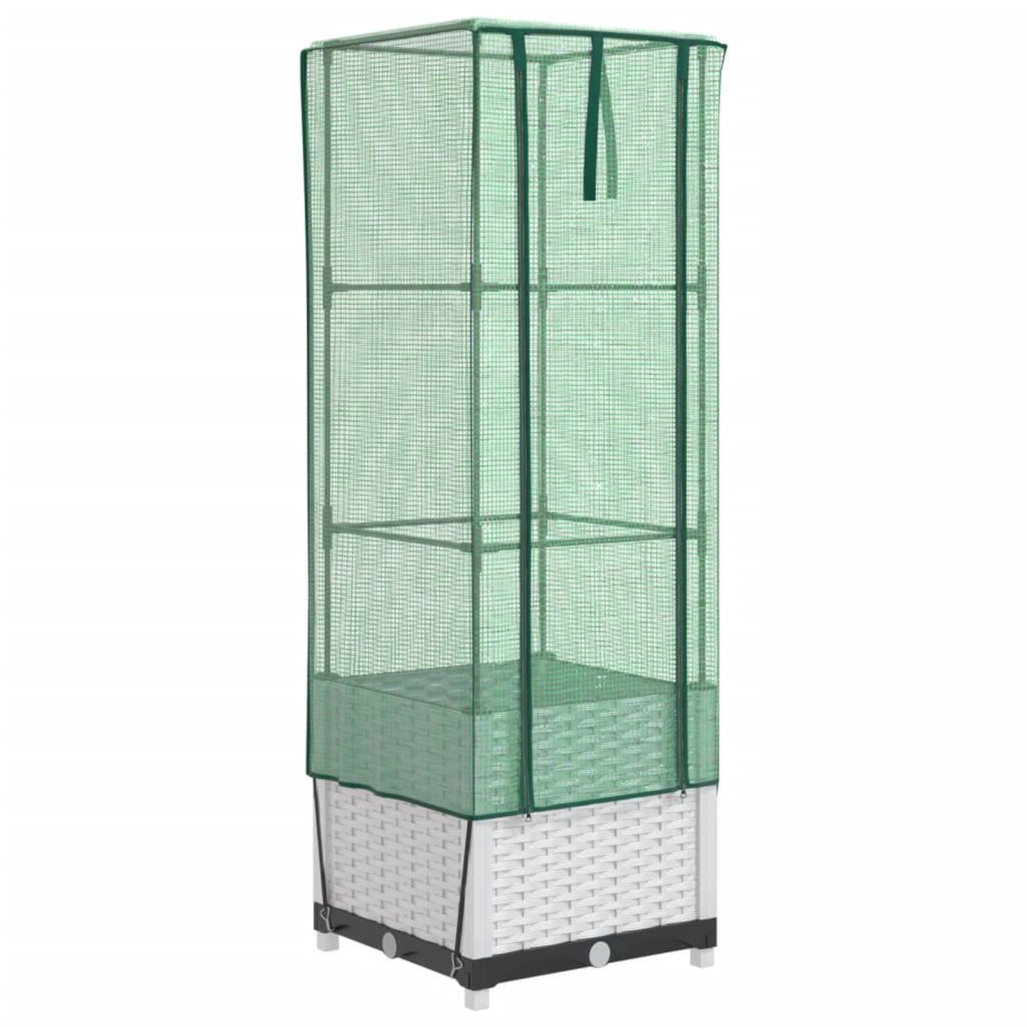 Voir la diapositive 2 : VIDAXL Jardiniere surelevee avec housse aspect rotin 40x40x139 cm