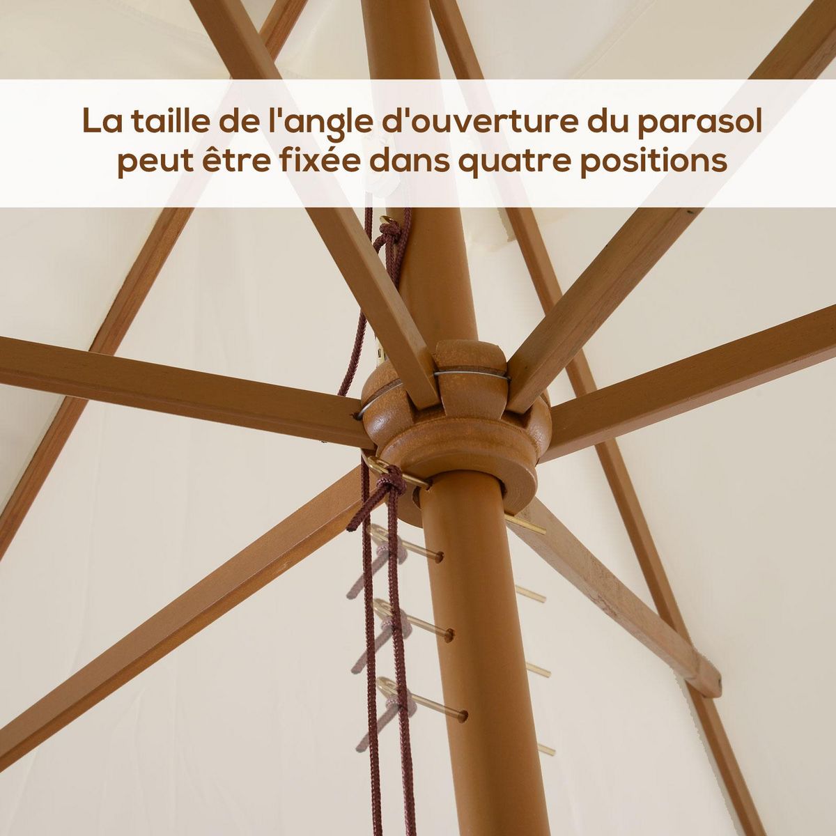 OUTSUNNY Parasol droit rectangulaire de jardin grande taille dim. 3L x 2l x 2,5H m blanc