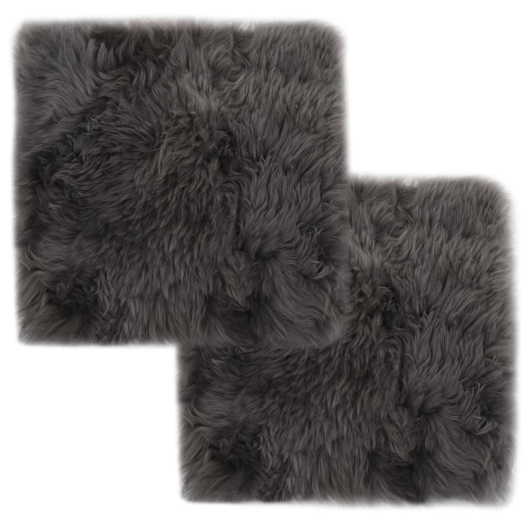 Voir la diapositive 1 : VIDAXL Coussins de chaise lot de 2 Gris clair 40x40cm Mouton veritable