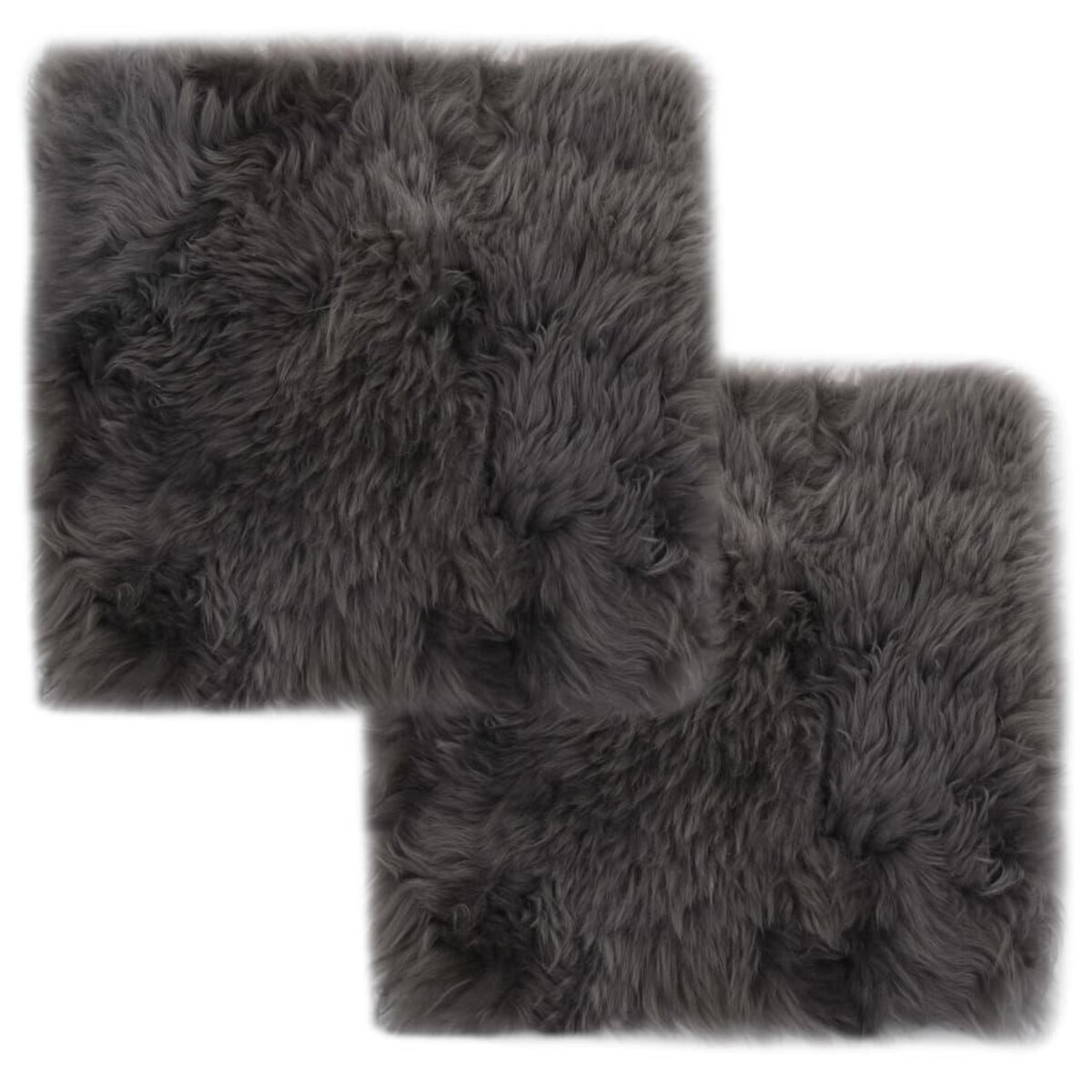 VIDAXL Coussins de chaise lot de 2 Gris clair 40x40cm Mouton veritable