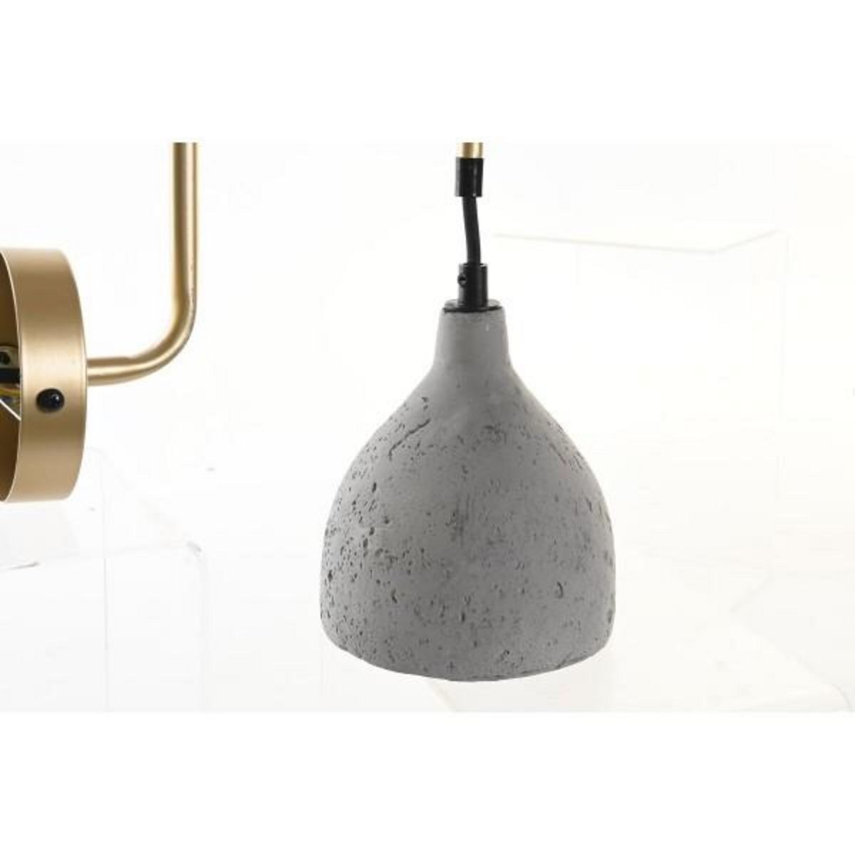 MARKET24 Applique DKD Home Decor 14 x 27 x 26 cm Métal Ciment Gris foncé 220 V 50 W Moderne (2 Unités)