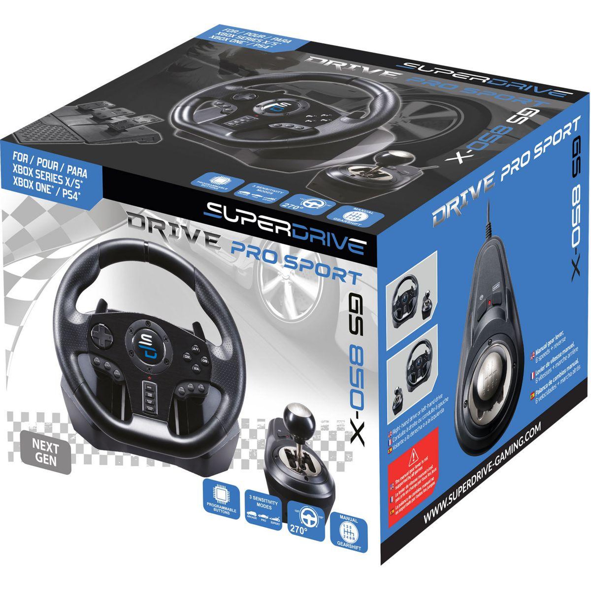 Voir la diapositive 4 : Subsonic Volant + Levier de vitesses + Pédalier GS 850X RACING WHEEL