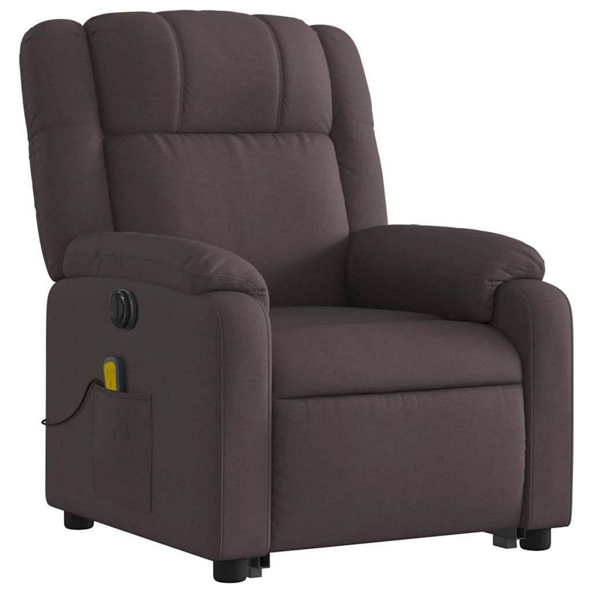 VIDAXL Fauteuil inclinable de massage electrique Marron fonce Tissu