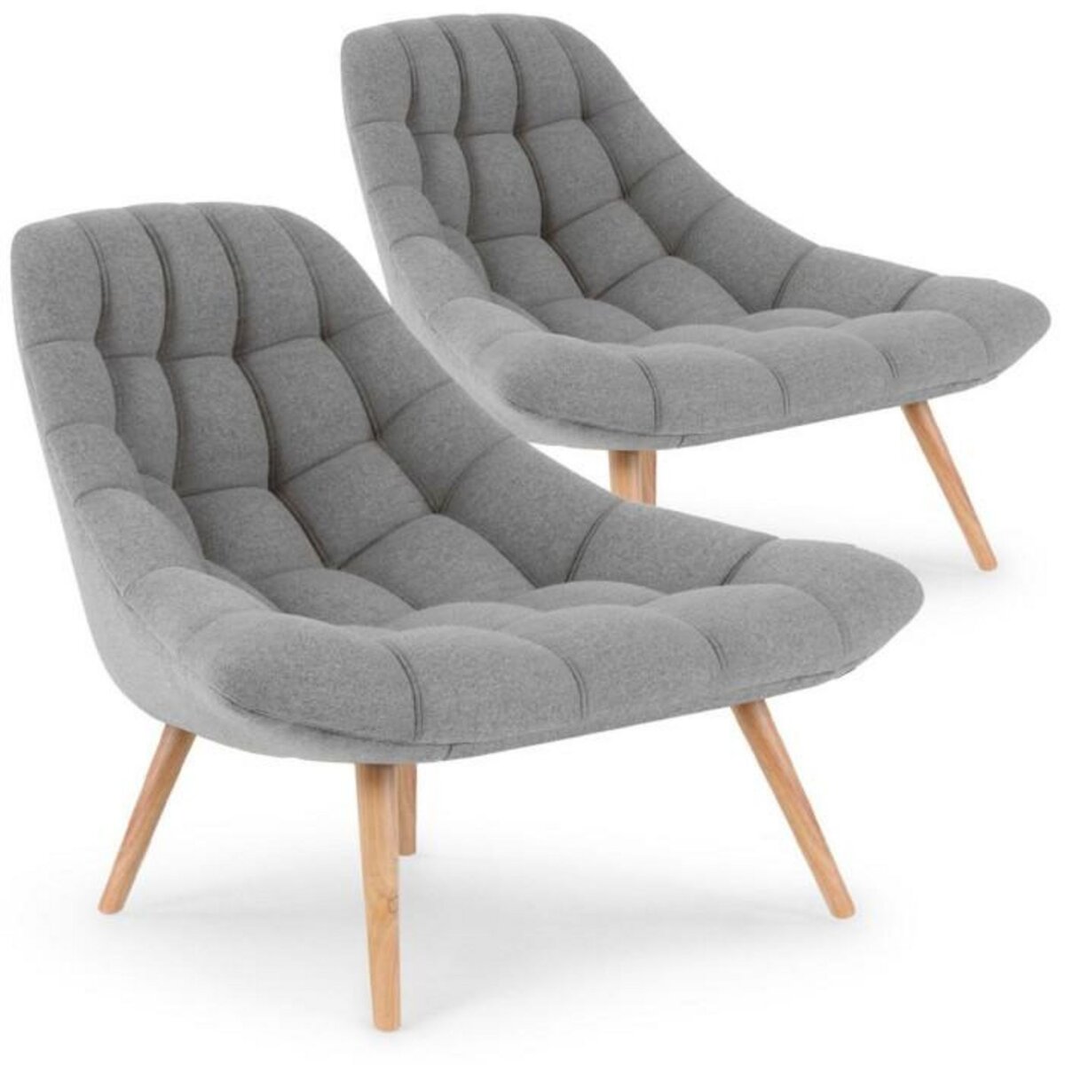 Paris Prix Lot de 2 Fauteuils Scandinaves  Johan  102cm Gris