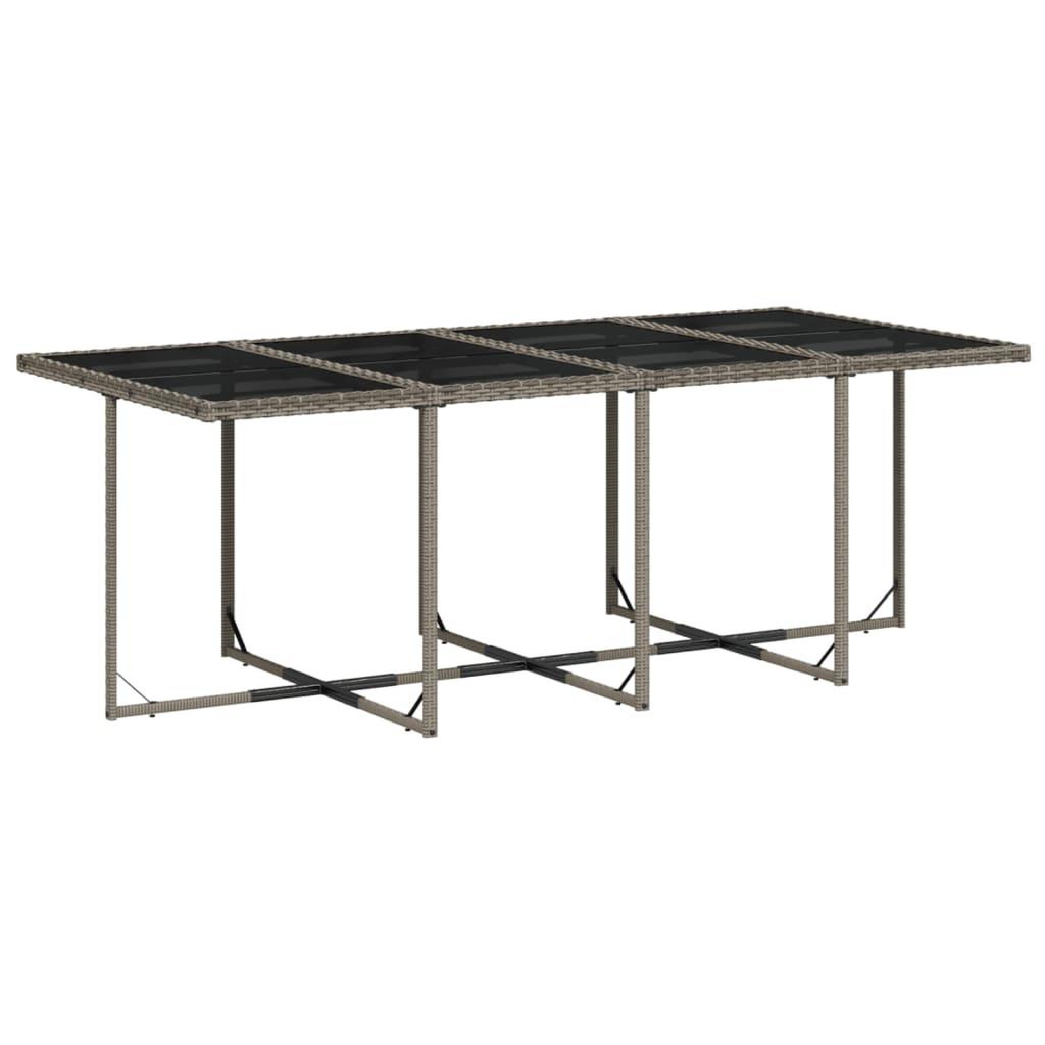 Voir la diapositive 4 : VIDAXL Ensemble a manger de jardin coussins 13 pcs gris resine tressee