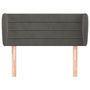 Voir la diapositive 3 : VIDAXL Tete de lit avec oreilles Gris fonce 93x23x78/88 cm Velours