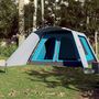 Voir la diapositive 3 : VIDAXL Tente familiale avec porche 9 personnes bleu degagement rapide