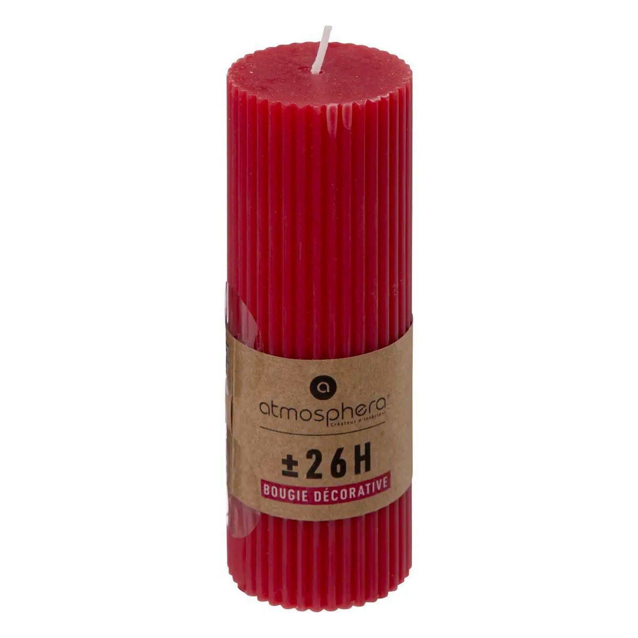Voir la diapositive 2 : ATMOSPHERA Bougie déco  demi  14cm rouge