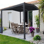 Voir la diapositive 2 : Habitat et Jardin Pergola bioclimatique toit 2 pans  Victoria  en aluminium et métal- 3,5 x 4 m - Gris