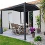 Voir la diapositive 2 : Habitat et Jardin Pergola bioclimatique toit 2 pans  Victoria  en aluminium et métal- 3,5 x 4 m - Gris